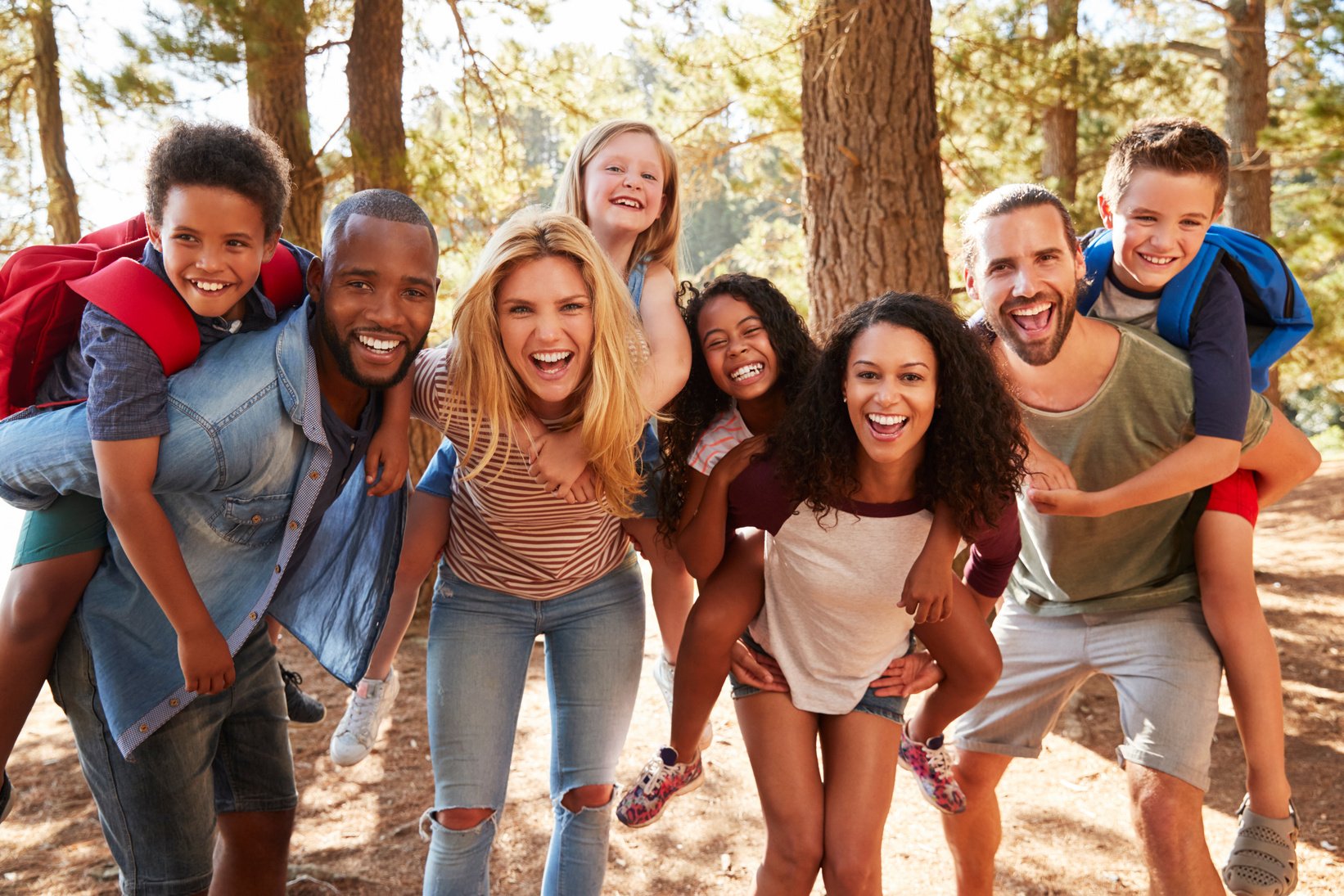 Family with Friends on Hiking Adventure